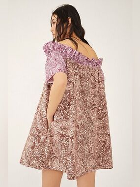 Free People Sophie Printed Dress / Light Combo oversized effortless shapeless